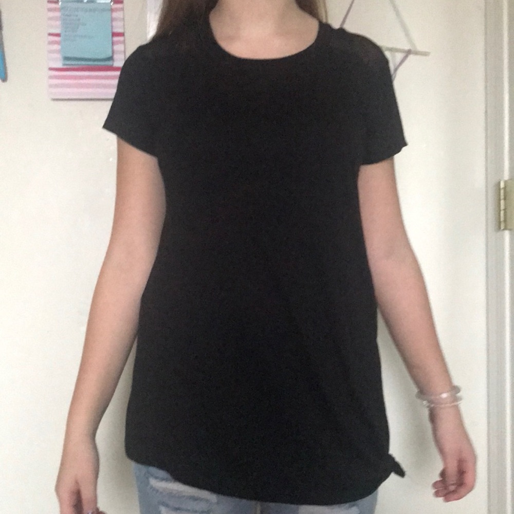 Black Mesh Backed Athletic Top